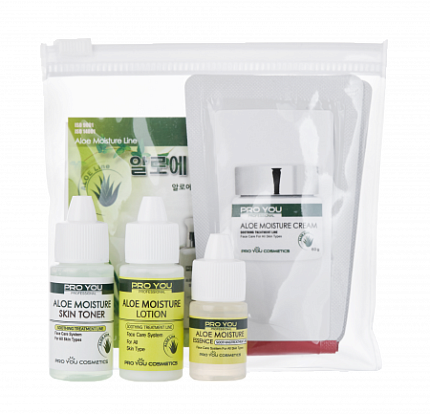 SS-9 4 Kinds Of  Aloe Moisture Small Size Set Мини-набор уходовых средств с алоэ, 4 средства