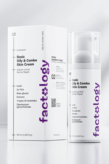 FC Крем Базовый для жирной и комбин-ной кожи /Basic oily & combo skin cream FACTOLOGY,флакон 50 мл